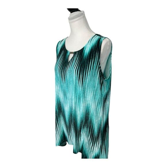 Notations Blouse Size L Green & Black Textured Layering Sleeveless Pullover Top - Picture 3 of 10